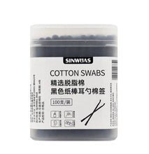 Load image into Gallery viewer, Black Cotton Swabs 100pk
